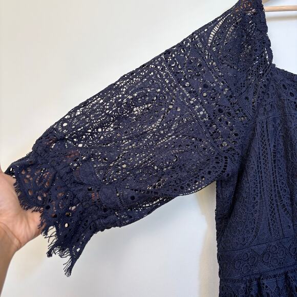 City Chic Giselle Lace Dress Size XXL/24 Navy Fit and Flare Cocktail NWT Elegant - Picture 9 of 13